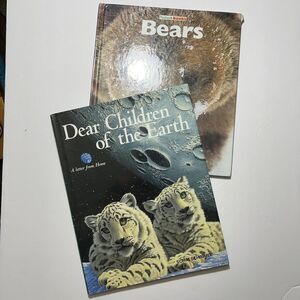 Set Of 2 Childrens Story Books Hardcover Dear Children of the Earth and Bears